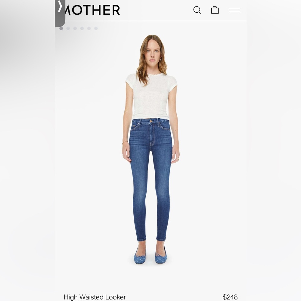 MOTHER Blue High-Rise Skinny Jeans